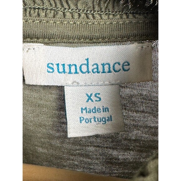 Sundance Top Womens XS Olive Green Smocked Mock Neck Sleeveless Lyocell Portugal - Picture 6 of 9